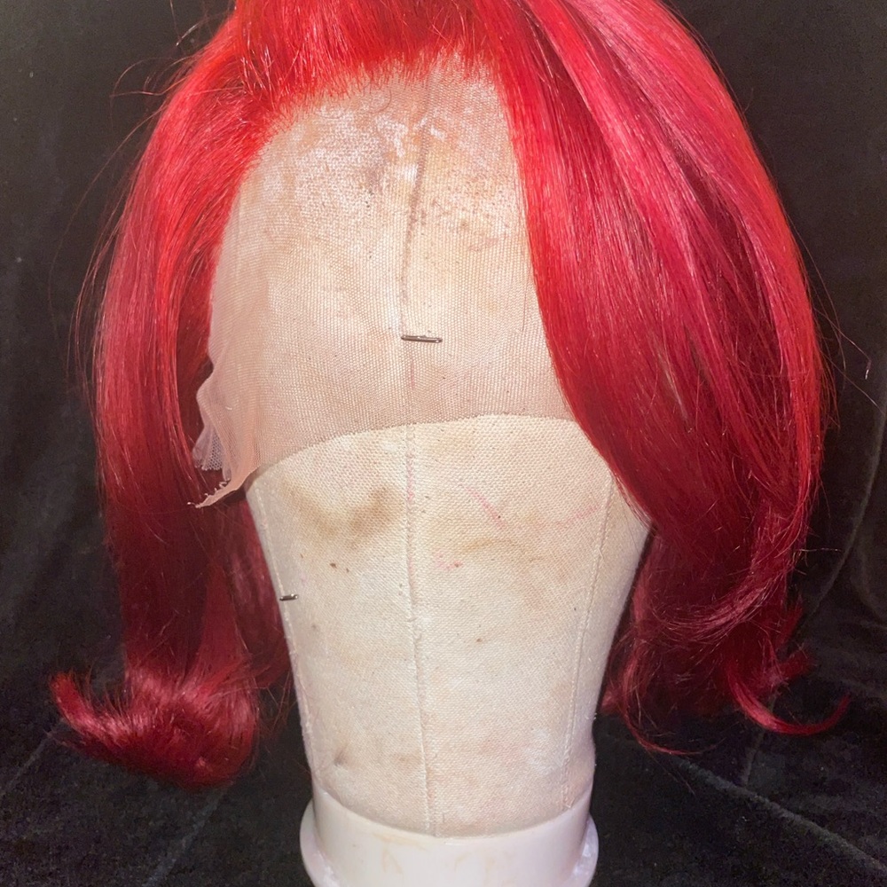 Red 14” Brazilian bodywave lace front Wig